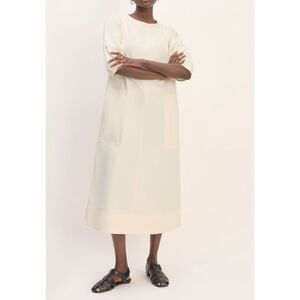 Everlane NWT The Short-Sleeve Puff Midi Dress sz XL